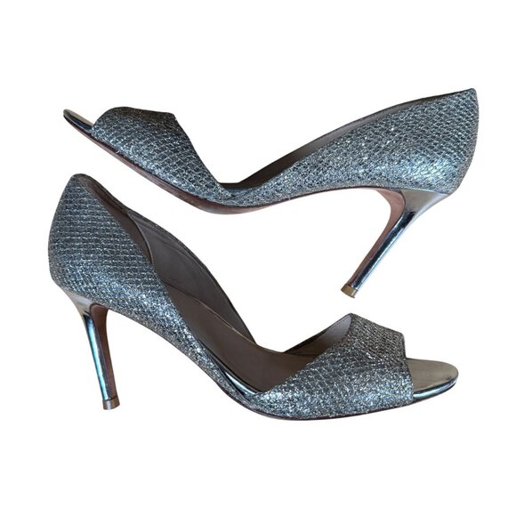 Cole Haan Women's Antonia Open Toe Dress Pump Silver Gold Metallic Size 7.5 - Picture 4 of 9